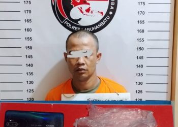 Tersangka yang diamankan adalah FC(38), warga Lingkungan Kampung Makmur, Kota Pinang, Kabupaten Labuhanbatu Selatan.