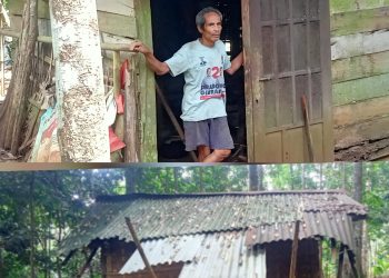 Kakek Dirun tinggal di dalam gubuk reyot dengan hanya penerangan listrik 10 watt hasil nyalur dari tetangga. Dinding yang terbuat dari bambu dan papan dan sudah banyak yang rapuh dan patah termakan rayap, lantai juga tidak layak disebut lantai. Gubuk dengan Ukuran 2,5x3 meter dengan tinggi 2,5 meter dengan lantai tanah berada di tengah-tengah pepohonan durian dan duku dengan kondisi yang sangat memperihatinkan.