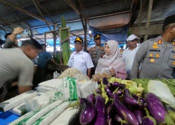 Seusai pelaksanaan gotong royong di Mesjid Raya Pase Pantonlabu, Bupati Aceh Utara diwakili oleh Sekda Dr A Murtala, MSi, melakukan tinjau pasar untuk memantau harga daging dan bahan kebutuhan pokok masyarakat di pasar Kota Pantonlabu.