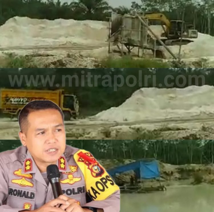 TAMBANG ILEGAL di KAMPAR: Temuan aktivitas tambang pasir ilegal yang terletak di jalan desa lubuk sakai – mayang pongkai, Kecamatan Kampar Kiri Tengah, Kabupaten Kampar masih beroperasi bebas tanpa tersentuh hukum setelah sebelumnya sempat terpantau tutup, Kapolres Kampar AKBP Ronald Sumaja terkesan NO RESPON. (Foto. Dok/Mitrapolri.com)