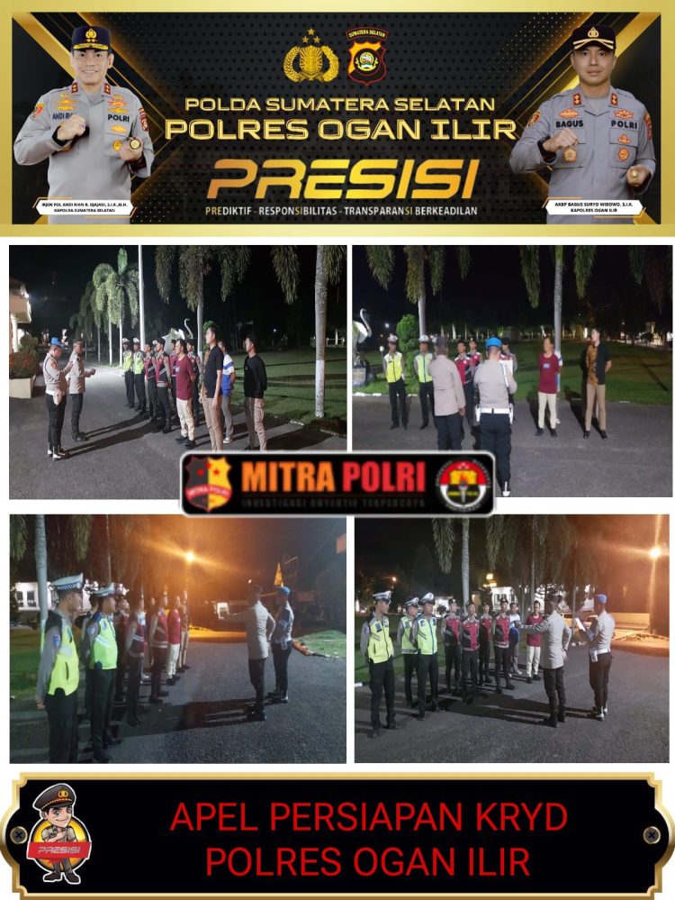 Polres Ogan Ilir semakin meningkatkan upaya pengamanan dengan menggelar Kegiatan Rutin yang Ditingkatkan (KRYD) pada Jumat malam, 28 Februari 2025. Razia ini bertujuan untuk mengantisipasi berbagai tindak pidana seperti pencurian dengan kekerasan (curas), pencurian dengan pemberatan (curat), pencurian kendaraan bermotor (curanmor), penyalahgunaan narkoba, kepemilikan senjata tajam dan senjata api ilegal, serta aksi premanisme dan pungutan liar (pungli).