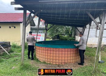 Polsek Indralaya melaksanakan kegiatan monitoring dan pengecekan kolam ikan serta kebun Pekarangan Pangan Lestari (P2L) yang berada di lahan pekarangan Polsek Indralaya. Kegiatan ini dilaksanakan pada Sabtu (15/3) pukul 09.20 WIB oleh KSPKT Aiptu Agustian bersama personel piket Polsek Indralaya.