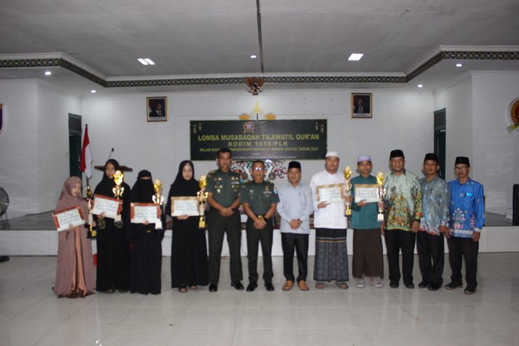 Kodim 1016/Palangka Raya menggelar lomba MTQ bagi anak-anak Pesantren se Kota Palangka Raya bertempat di aula Makodim 1016/Plk. Kamis, (20/03/25).