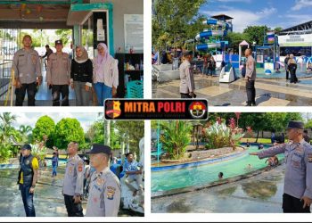 Polsek Tanjung Batu melakukan pengamanan di obyek wisata Teras Waterpark, Kelurahan Tanjung Batu Timur, Kecamatan Tanjung Batu, Kabupaten Ogan Ilir, dalam rangka libur cuti bersama Hari Raya Idul Fitri 1446 H