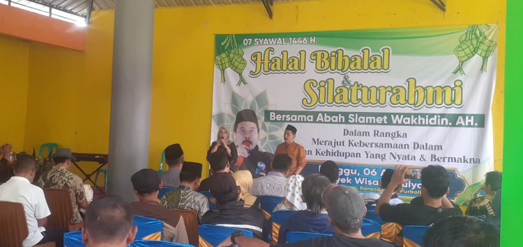 Slamet Wakhidin. A.H. menggelar acara Halal Bihalal bersama Tim, Relawan dan Keluarga besar PSW bertempat di wisata MURNI cafe & Resto Kecamatan Karang Anyar Kabupaten Purbalingga, Provinsi Jawa Tengah. Minggu (06/4/2025).