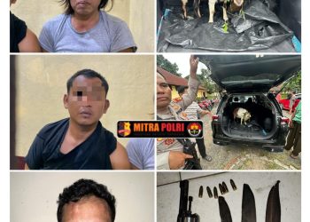 Polsek Tanjung Raja bergerak cepat dalam merespon laporan masyarakat dan berhasil mengamankan tiga orang pelaku pencurian hewan ternak jenis kambing, Senin (7/4/2025) sore.