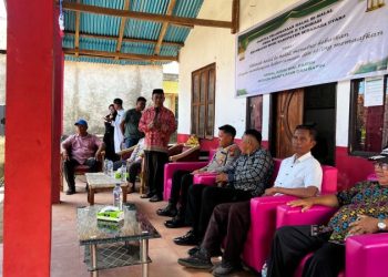 Polsek Wori mengamankan kegiatan Halal Bi Halal yang diadakan di Desa Tangkasi, Kecamatan Wori, pada Minggu (13/4/2025)