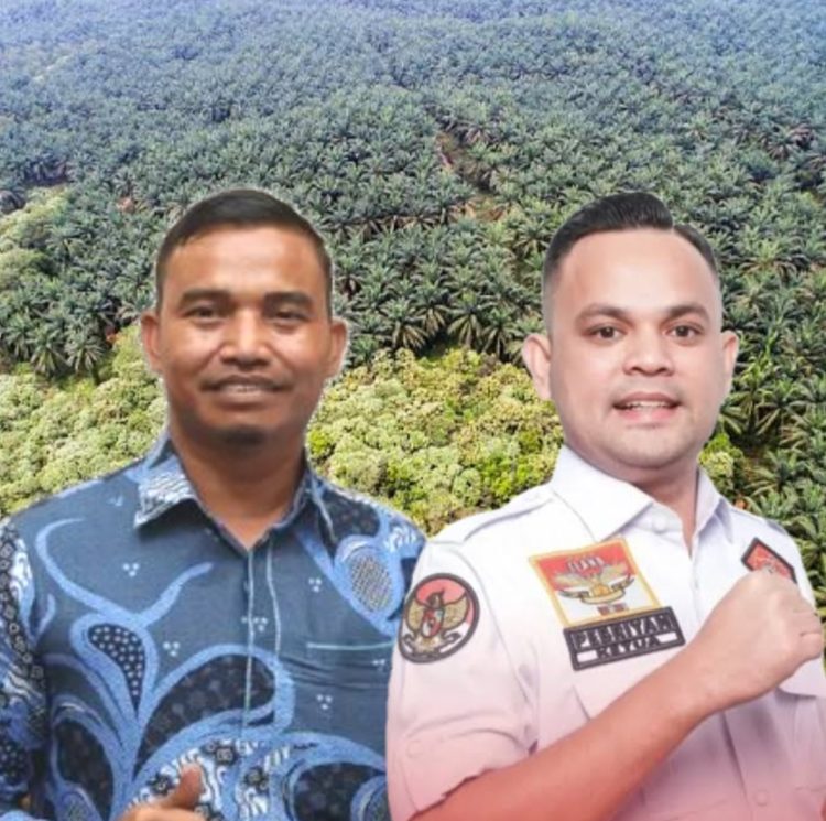 Kepala Desa (Kades) Batang Kumu, Kecamatan Tambusai, Kabupaten Rokan Hulu, Provinsi Riau Normal Harahap dan Ketua DPP Elang 3 Hambalang Riau Pebriyan Winaldi