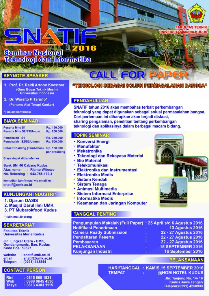 Siap-siap! FT UMK Bakal Gelar SNATIF