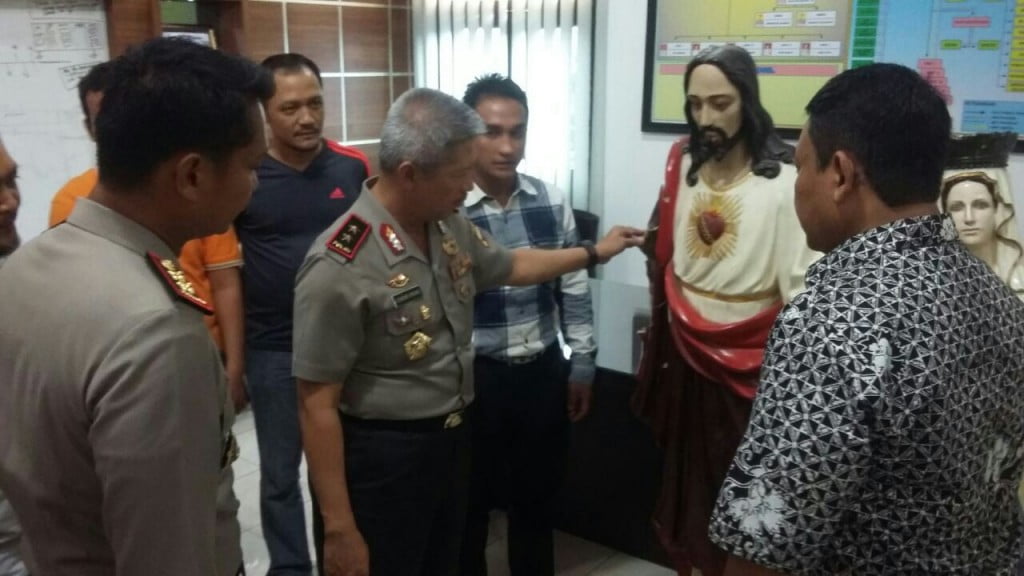 Pelaku Perusakan Patung Yesus Ditetapkan Sebagai Tersangka