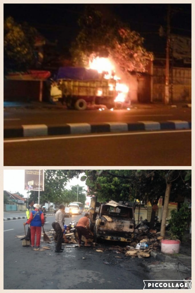 Ditinggal Sopir, Truck Muat Kardus Terbakar