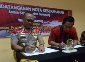 Kapolrestabes Dan Walikota Semarang Teken Nota Kesepahaman Binlat Seleksi Calon Anggota Polri Tahun 2018