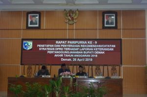 Rapat paripurna DPRD kabupaten Demak Berikan Rekomendasi atas LPJ Bupati 2019