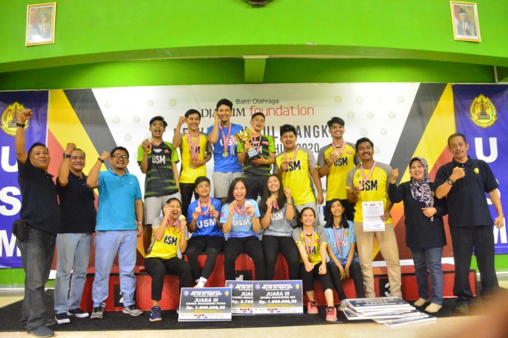 USM Jadi Juara Umum Kejurnas Bulutangkis USM Cup XIV 2020