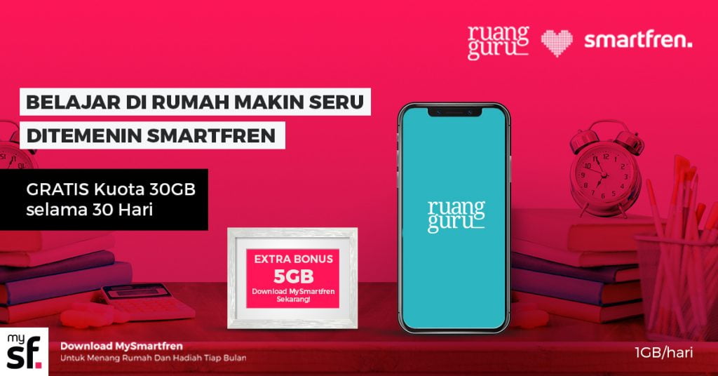 Biar Asyik Belajar Di Rumah, Smartfren Berikan Akses Bebas Kuota Ruangguru