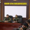 Dandim 0704/Banjarnegara Letkol Inf Sujeidi Faisal,S.T., M.Han beserta perwira staf menerima kunjungan Tim Pengawasan dan Pemeriksaan