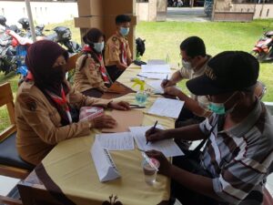 Puluhan Pramuka Kwarran Purwokerto Utara Sumbangkan Darah