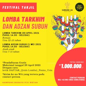 Lomba Adzan Subuh dan Tarkhim di Festival Takjil Kampung Budaya Piji Wetan