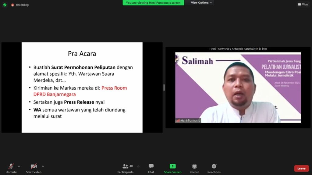 Salimah Bangun Citra Positif Lembaga dengan Latihan Jurnalistik