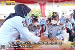 Wujudkan P4GN, Kemenkumham Jateng Tes Urine