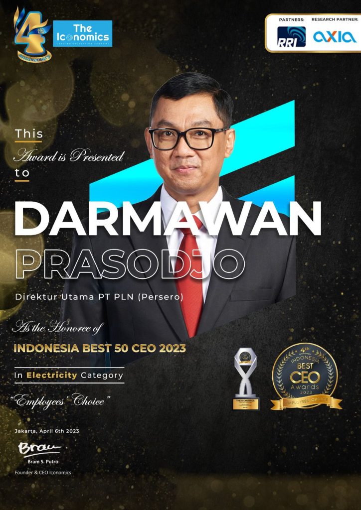 Transformasi Pelayanan PLN Lebih Efisien, Dirut PT PLN Darmawan Prasodjo Raih Indonesia Best 50 CEO
