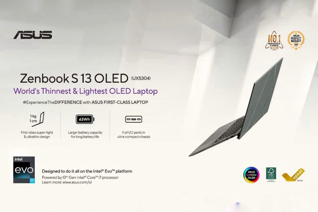 Berikut Spesifikasi Laptop Zenbook S13 OLED : Tonjolkan Estetika dan Ramah Lingkungan