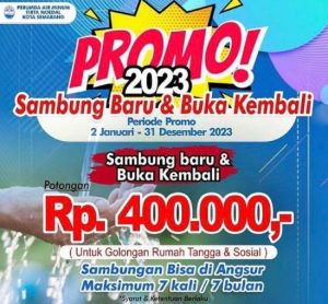 KABAR GEMBIRA ! Manfaatkan Promo Sambung Baru dan Buka Kembali PDAM Tirta Moedal Kota Semarang, Hemat Rp 400.000 !