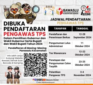 Dicari 1778 Personil Pengawas TPS. Di Demak. Ini Syarat dan Cara Melar Jadi PTPS