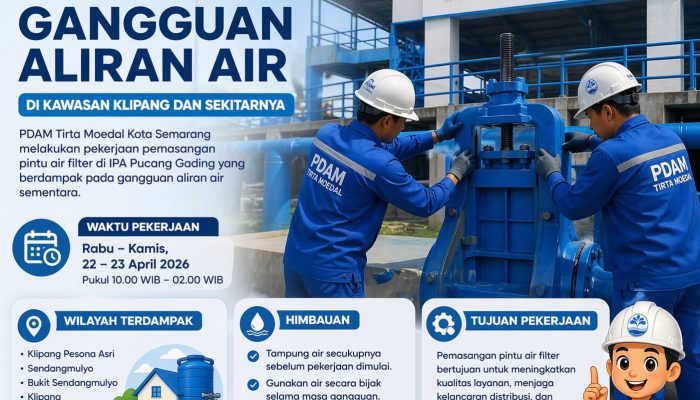 Ada Pemasangan Pintu Air Filter IPA Pucang Gading, Berikut Ini Wilayah yang Terdampak