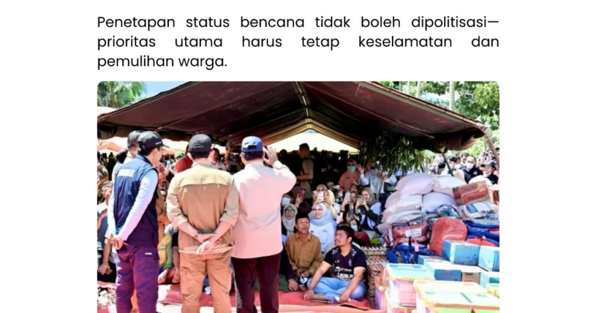 Desakan Status Bencana Sumatera Picu Polemik: Antara Percepatan Bantuan dan Bayang-bayang Korupsi