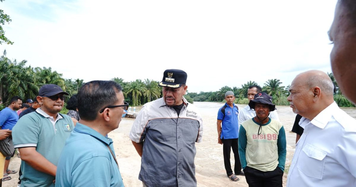 Bupati Batu Bara bersama DPRD Provsu Tinjau Bendung Sungai Dalu-Dalu