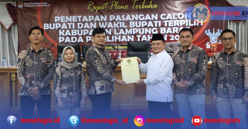 Ditetapkan Sebagai Pemenang Pilkada, Parosil-Mad Hasnurin Kembali Pimpin Lampung Barat