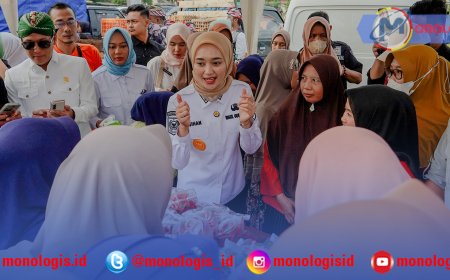 Jihan Tinjau Pasar Murah di Rejosari Lampung Tengah