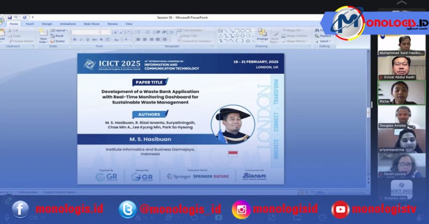 Dosen IIB Darmajaya Perkenalkan Aplikasi Bank Sampah Berbasis Real-Time di ICICT 2025