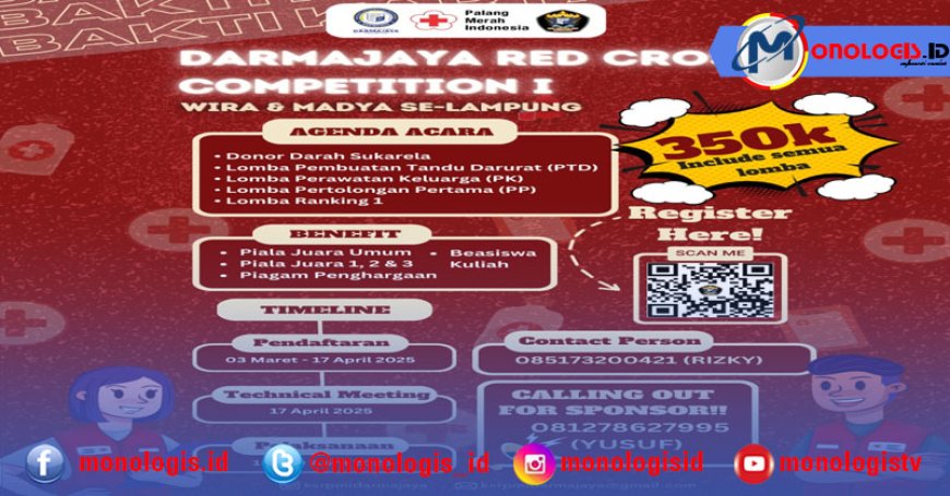 Darmajaya Red Cross Competition I Tantang Relawan PMR, Yuk Ikut!