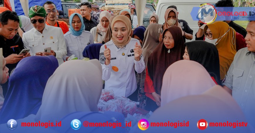 Jihan Tinjau Pasar Murah di Rejosari Lampung Tengah