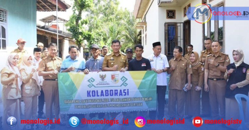 Pemkab dan Baznas Tulangbawang Barat Serahkan Bantuan 72 Paket Sembako ke Korban Putting Beliung