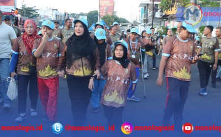 Ribuan Disabilitas Ikuti Jalan Sehat dan Senam Bersama HUT Bandarlampung