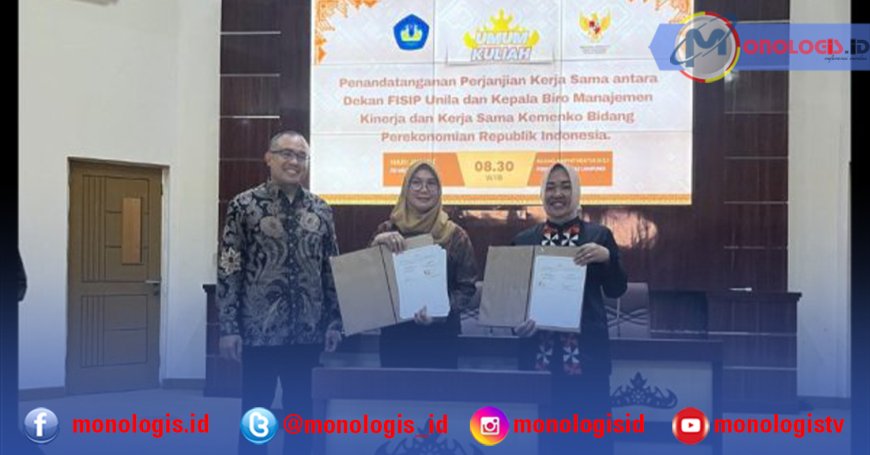 FISIP Unila dan Kemenko Perekonomian Teken PKS Strategis