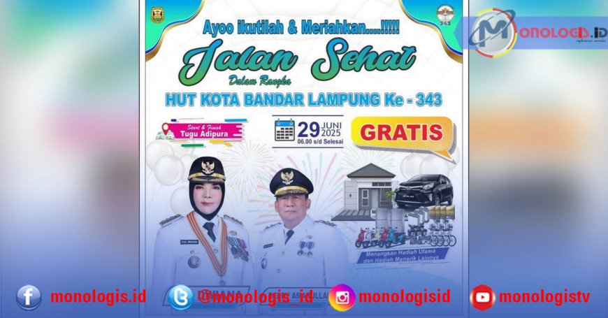Meriahkan HUT ke-343, Pemkot Bandarlampung Gelar Jalan Sehat Berhadiah Mobil