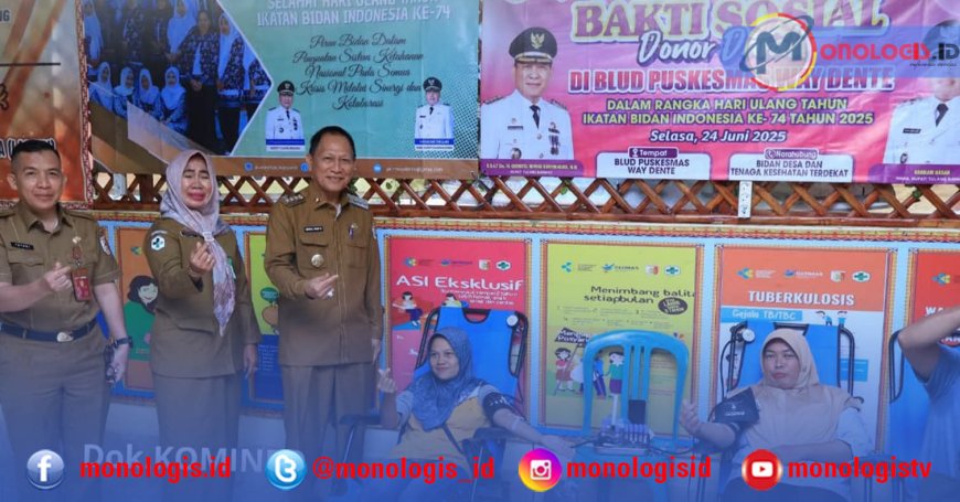 Bupati Tulangbawang Tinjau Donor Darah di Puskesmas Waydente