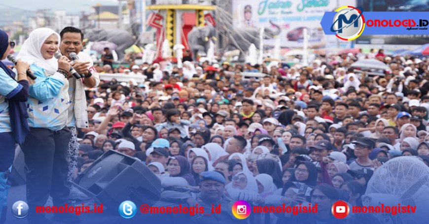 Eva Dwiana Lepas Puluhan Ribu Peserta Jalan Sehat HUT ke 343 Bandarlampung