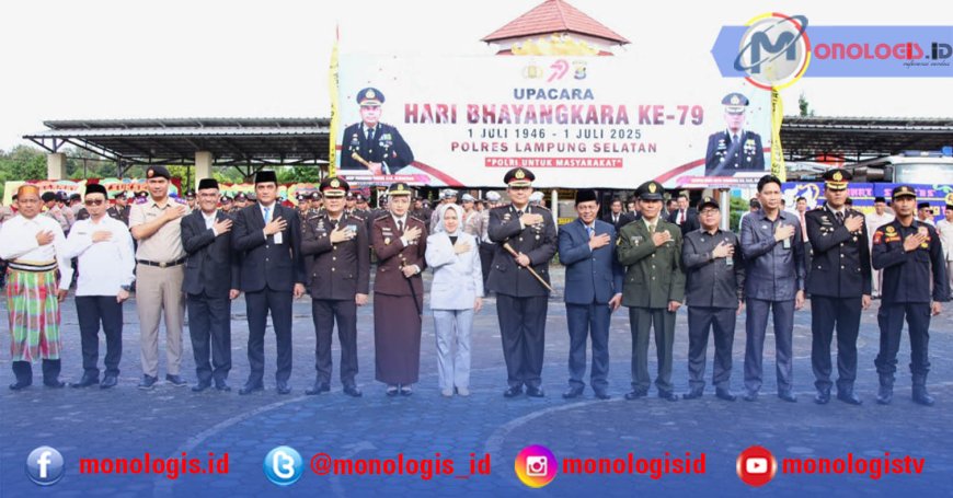 Sekda Lampung Selatan Hadiri Upacara HUT ke-79 Bhayangkara