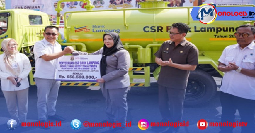 Bank Lampung Komitmen Pada Kualitas Hidup Masyarakat, Berikan Truk Sedot Tinja Ke Pemkot Balam