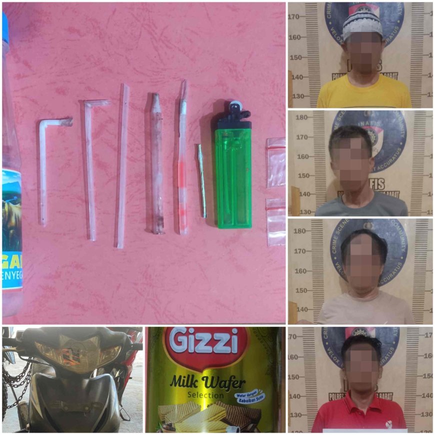 4 Orang Ditangkap Saat Pesta Sabu di Tulangbawang Barat, 2 Diantaranya ASN