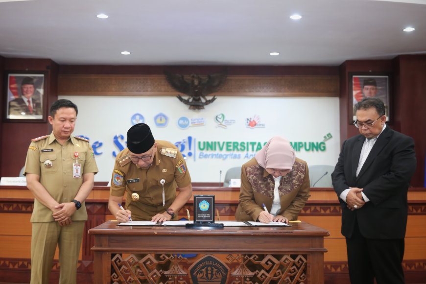 Pemprov Lampung-Unila Tandatangani MoU Dorong Pembangunan Daerah Berbasis Ilmu Pengetahuan, Riset, dan Inovasi