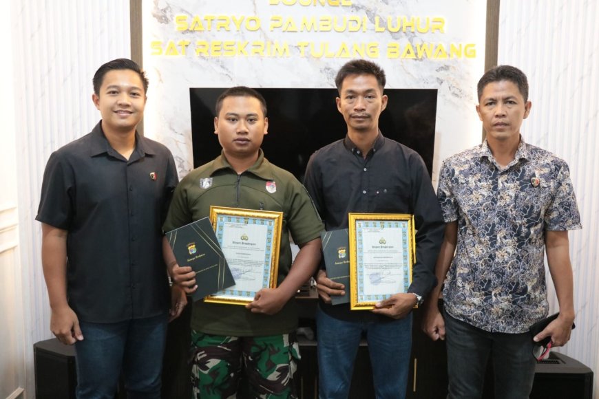 Bantu Ungkap Kasus Pembunuhan dan Pemerkosaan, Polres Tulangbawang Beri Penghargaan ke Masyarakat