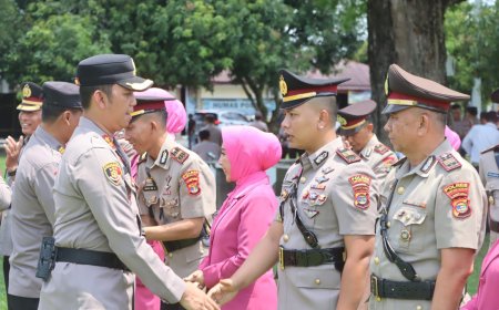 Kapolres Lampung Tengah Pimpin Sertijab dan Lantik Pejabat Utama