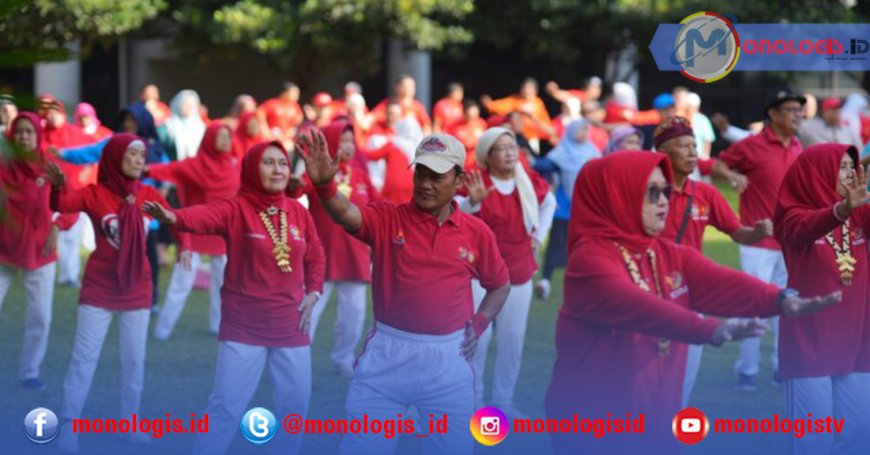 Unila Gelar Senam BEP Bersama Purnabakti di Momen Dies Natalis ke-60