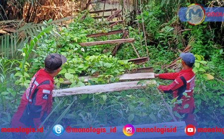 Jembatan Tampang Muda Tanggamus Diperbaiki